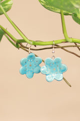 Sadhvi | Ceramic Flower Earrings | Azure Blue