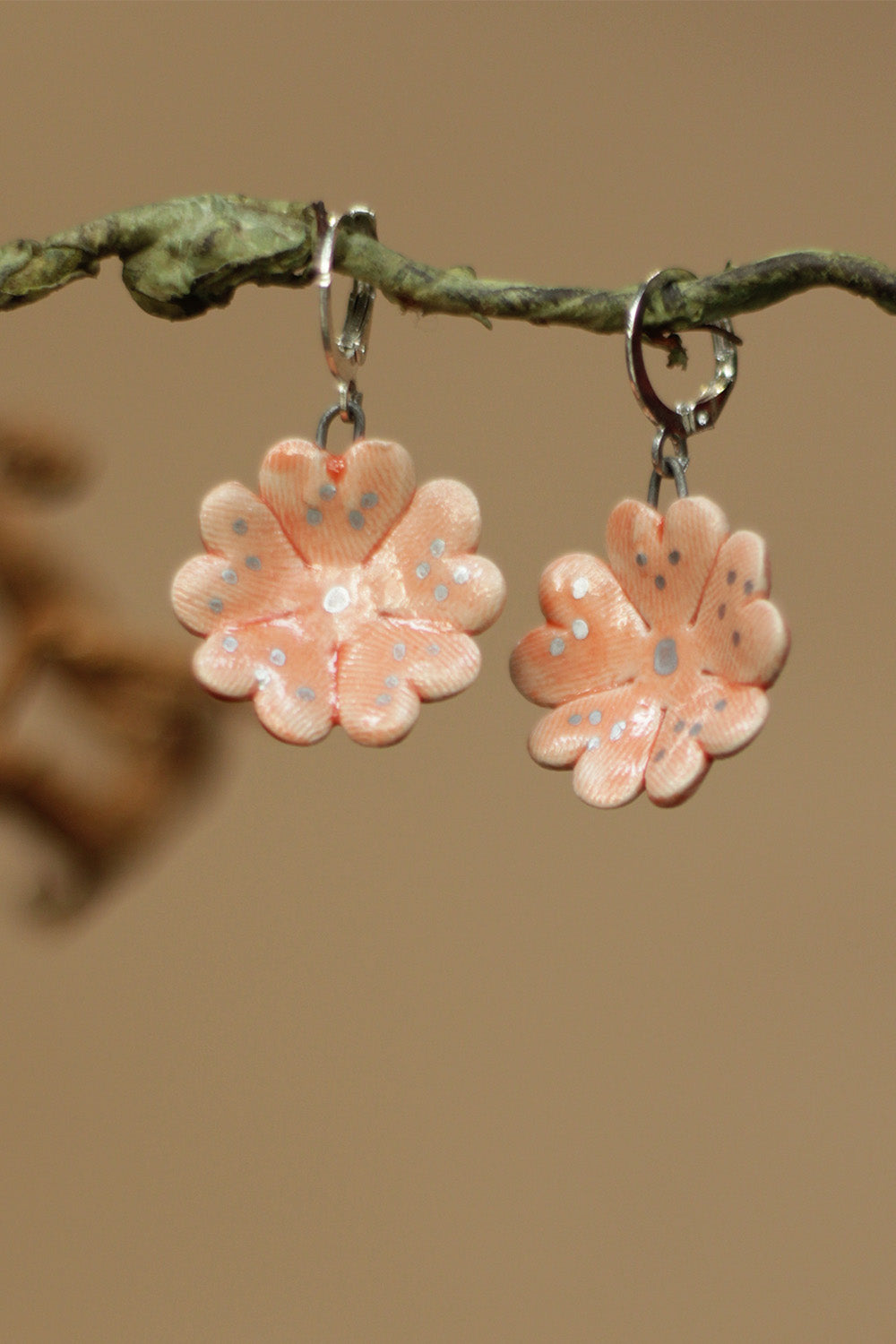 Sadhvi | Ceramic Earrings | Orange