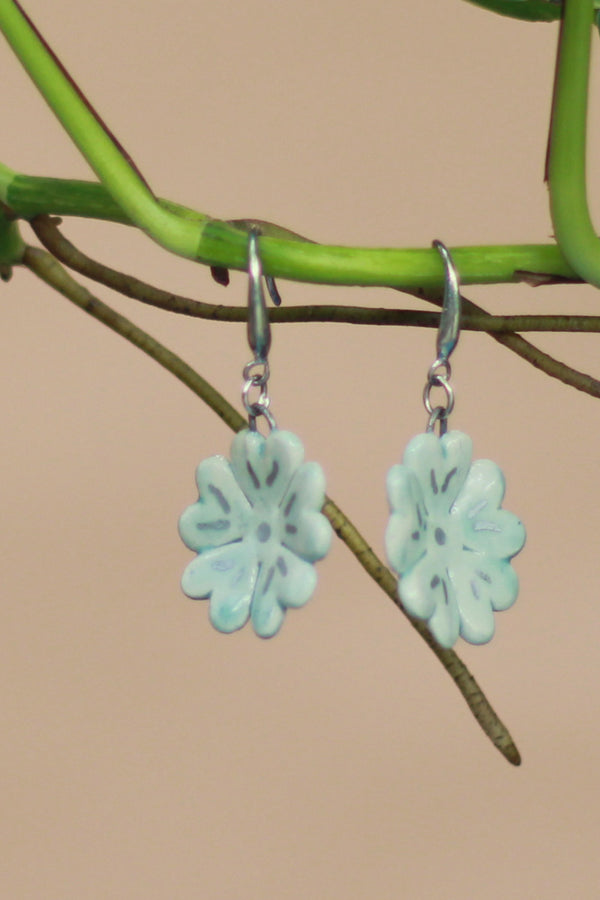 Sadhvi | Ceramic Flower Earrings | Mint