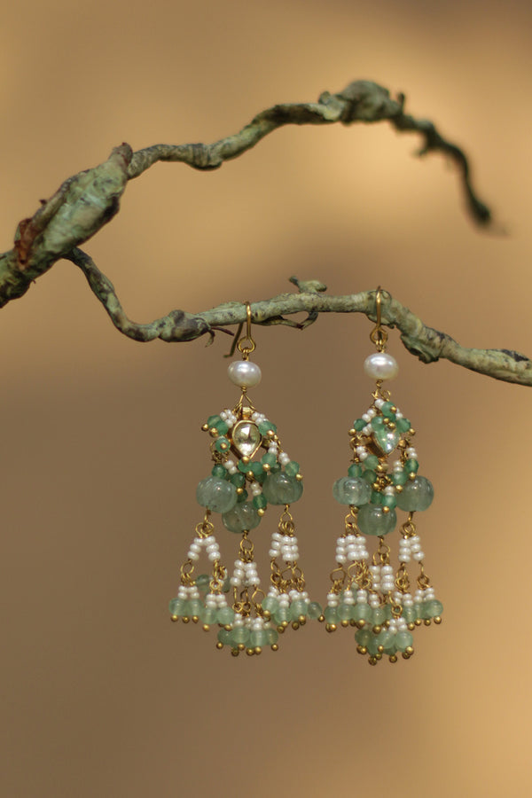 Divyaharita | Kundan Earrings | Pale Green