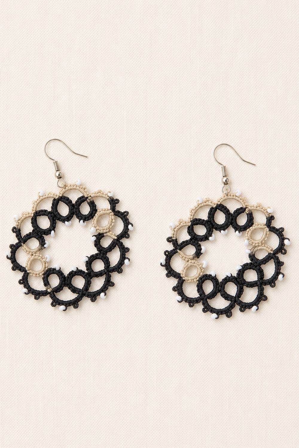 Knots to Node | Ivory Noir Earrings
