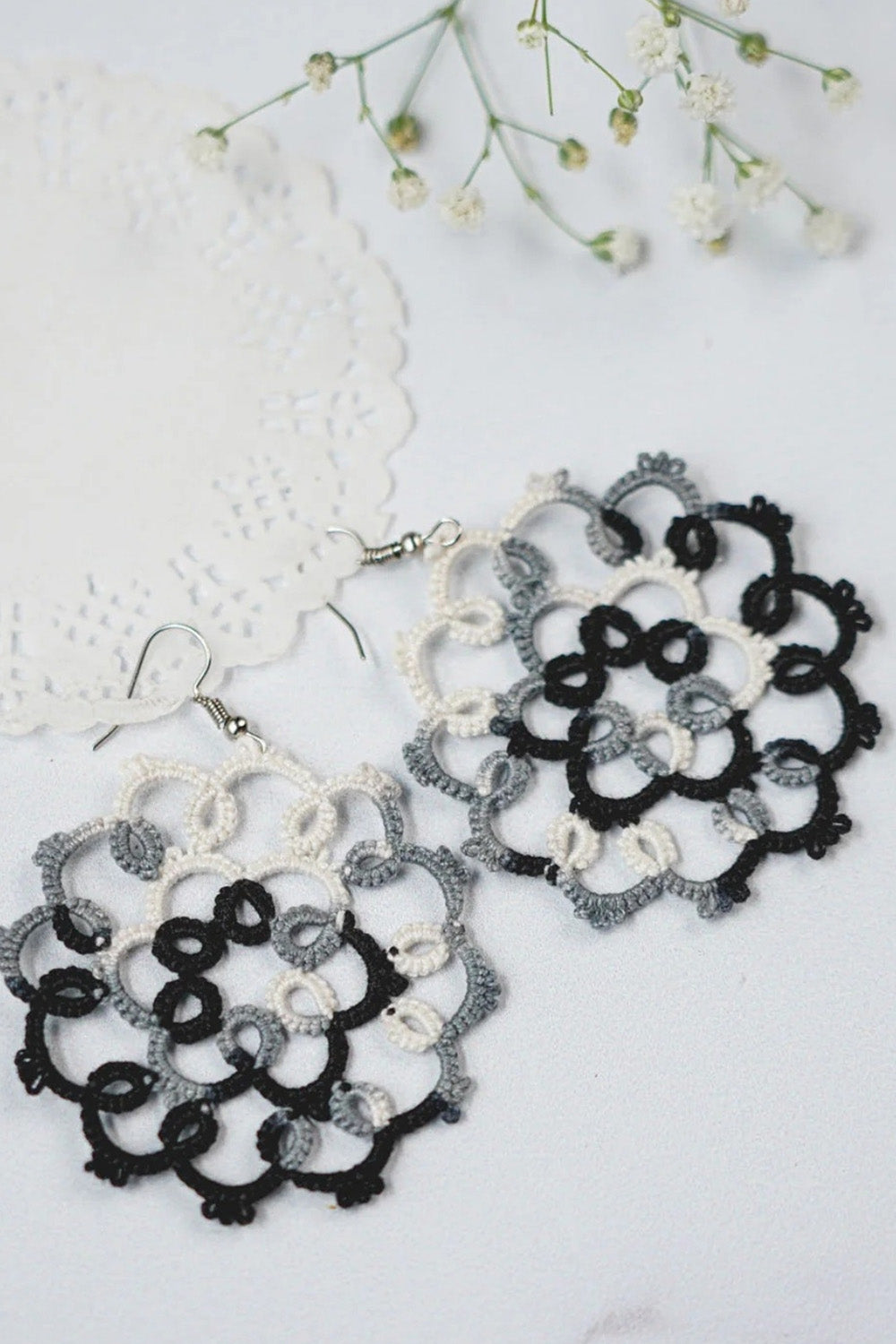 Knots to Node | Monochrome Melody Earrings