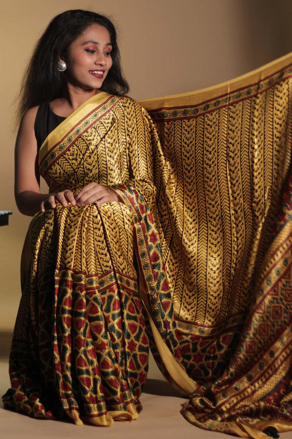 Bahaar | Ajrakh Modal Saree