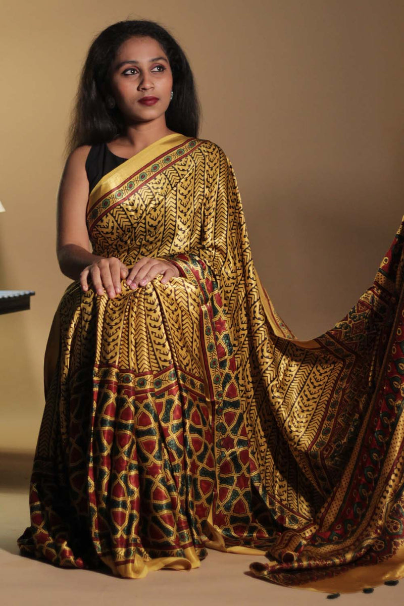 Bahaar | Ajrakh Modal Saree