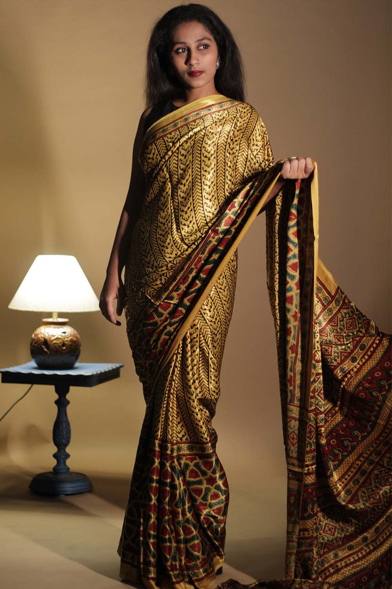Bahaar | Ajrakh Modal Saree