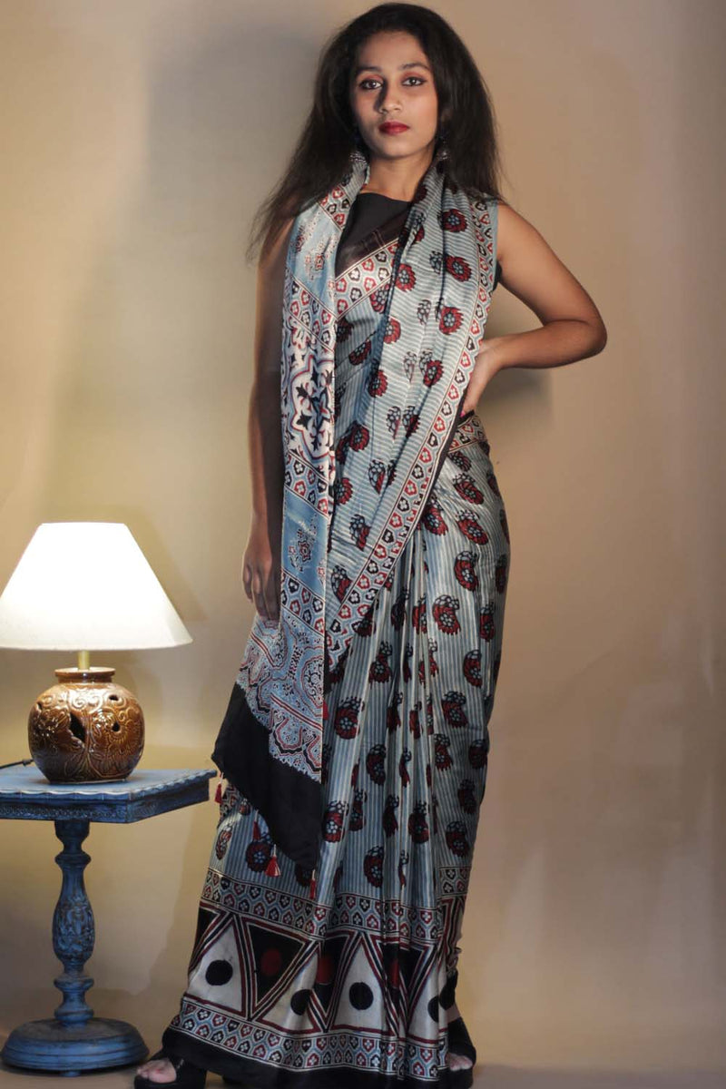 Afroz | Ajrakh Modal Saree