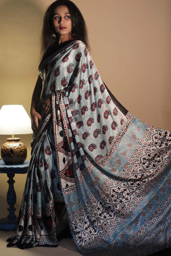 Afroz | Ajrakh Modal Saree