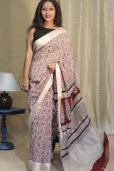 Maheshwari Bagh Saree | Cotton Silk | Paisley Diamonds