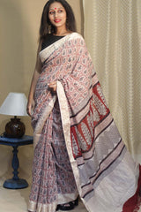 Maheshwari Bagh Saree | Cotton Silk | Paisley Diamonds