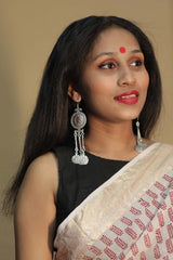 Maheshwari Bagh Saree | Cotton Silk | Red Paisley