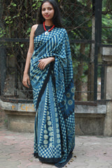 Ajrakh Cotton Saree