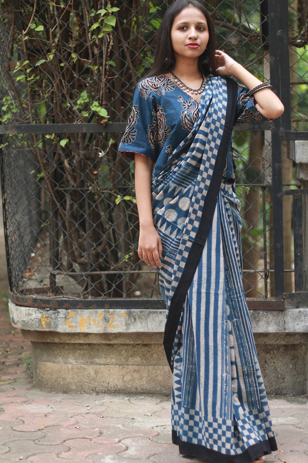 Ajrakh Cotton Saree