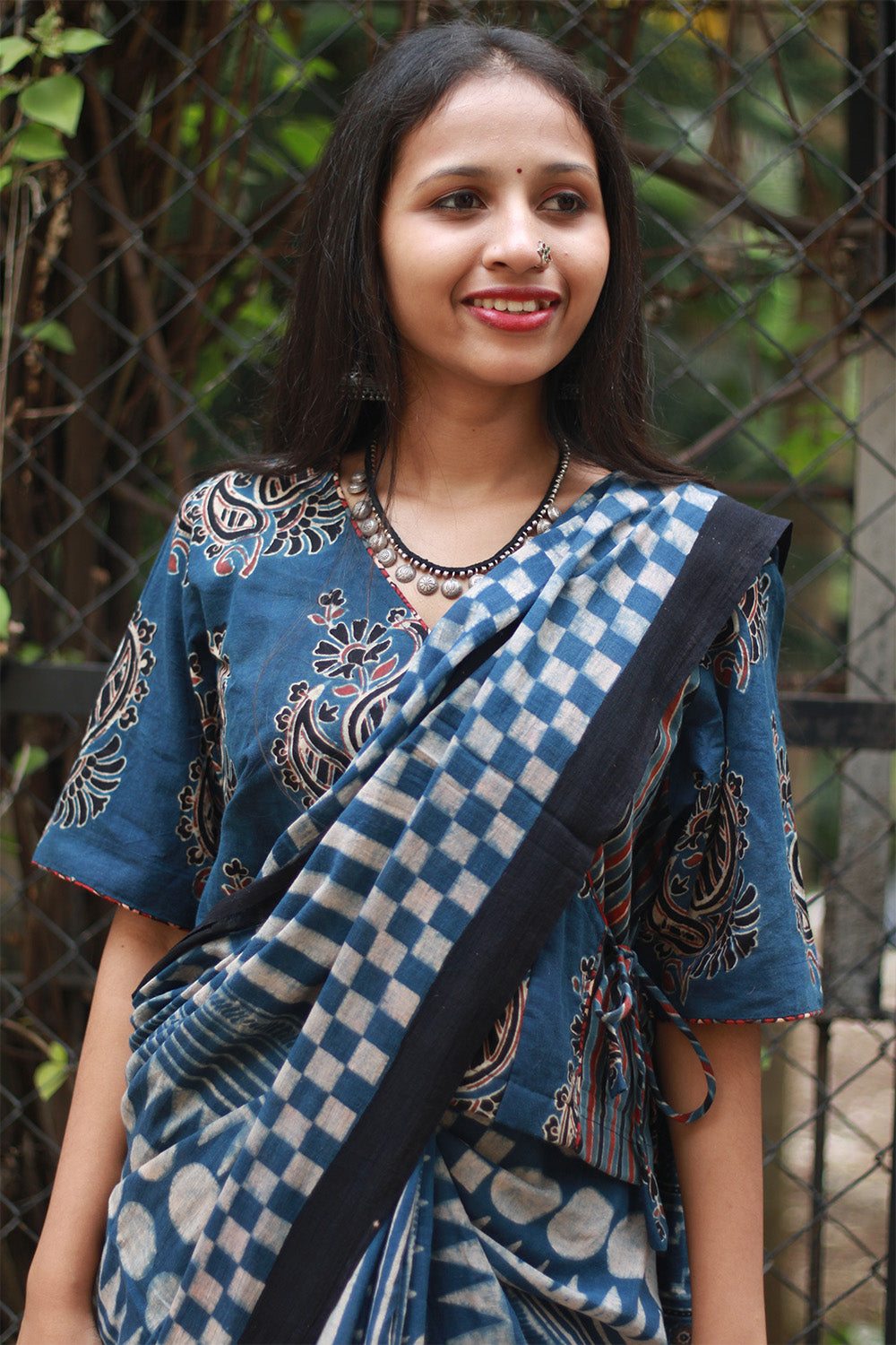 Ajrakh Cotton Saree