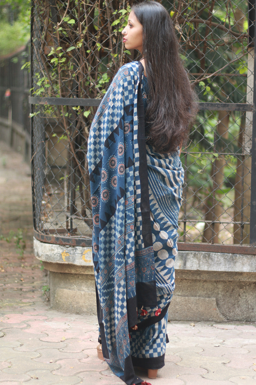 Ajrakh Cotton Saree