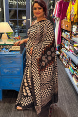 Ajrakh Cotton Saree