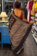 Ajrakh Cotton Saree