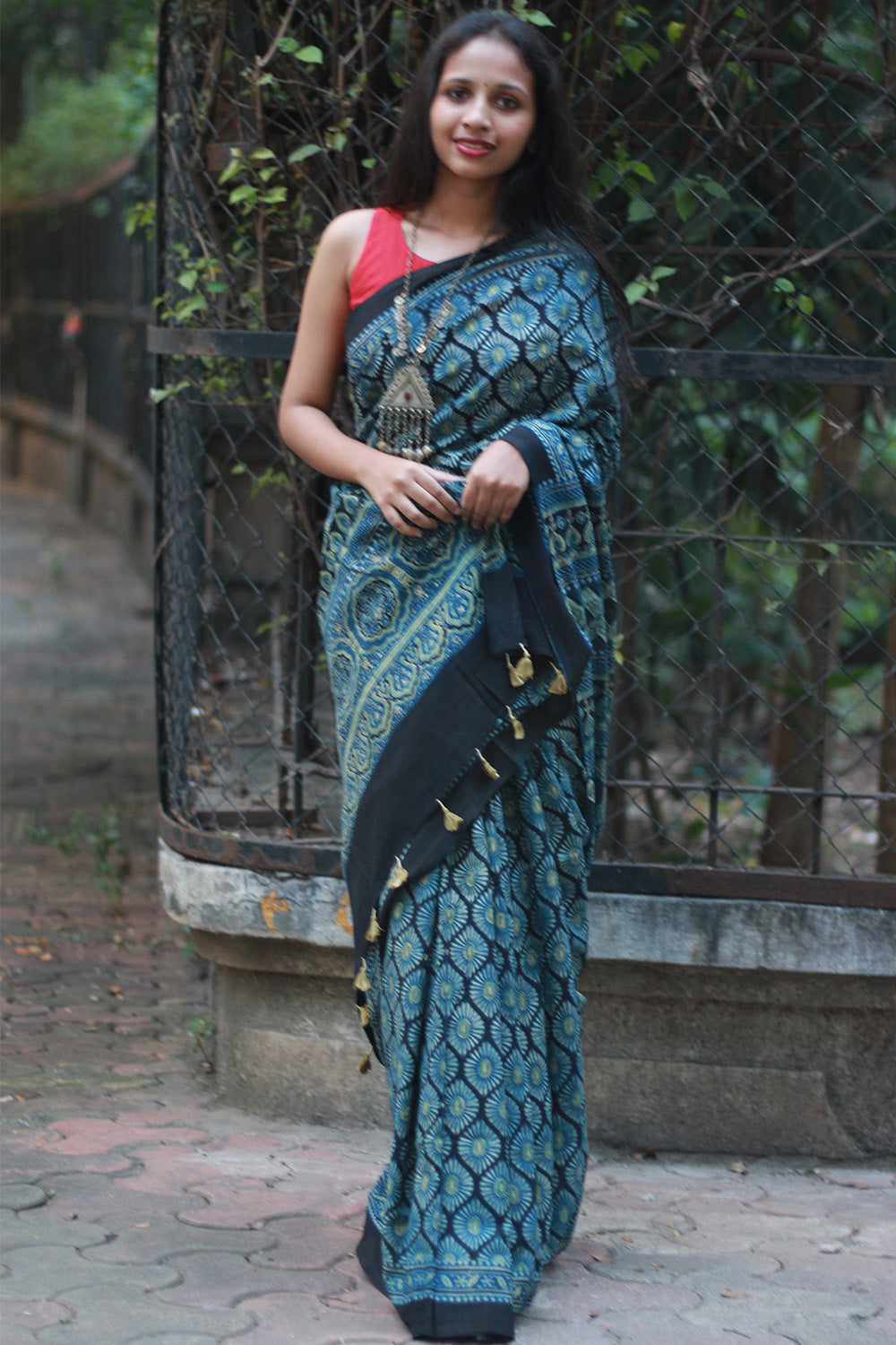 Ajrakh Cotton Saree