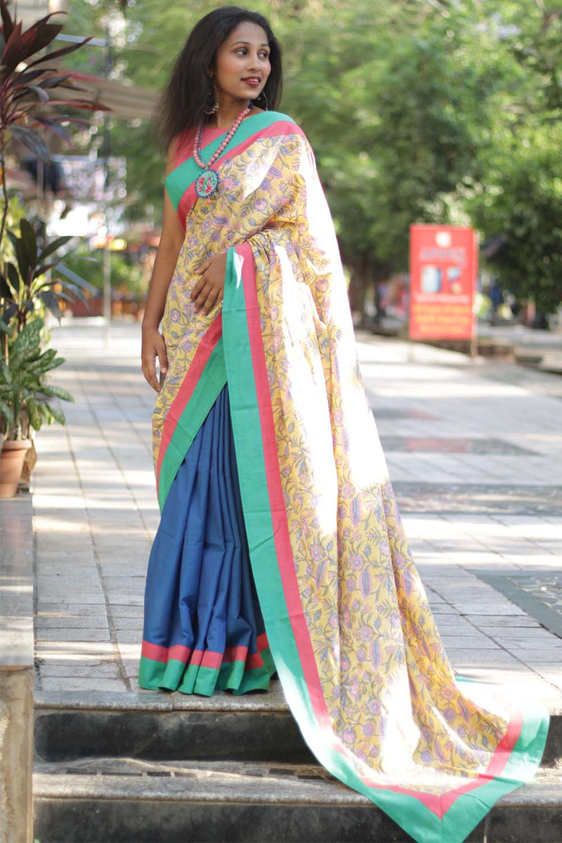 Sanganeri Sunrise Half Half Saree