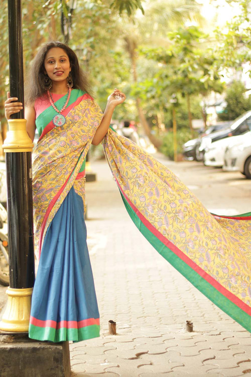 Sanganeri Sunrise Half Half Saree