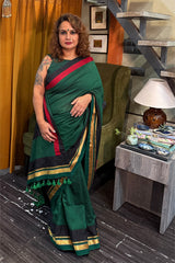 Mandira | Khunn Border Saree | Green