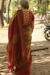 Mandira | Khunn Border Saree | Mustard
