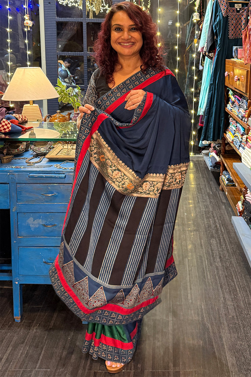 Modal Silk Saree with Banarasi Zari border