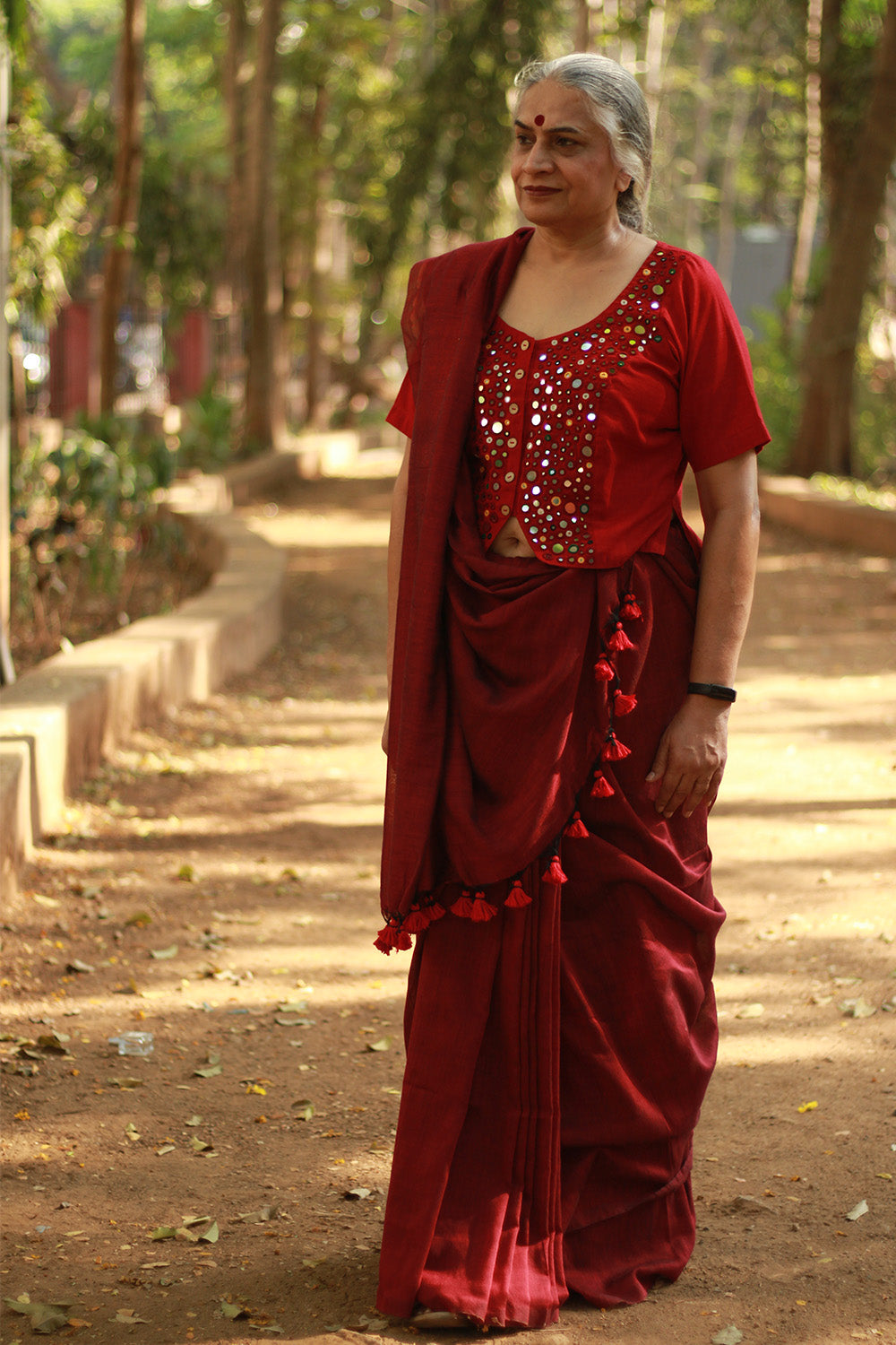 Rangg | Mul Cotton Saree | Maroon
