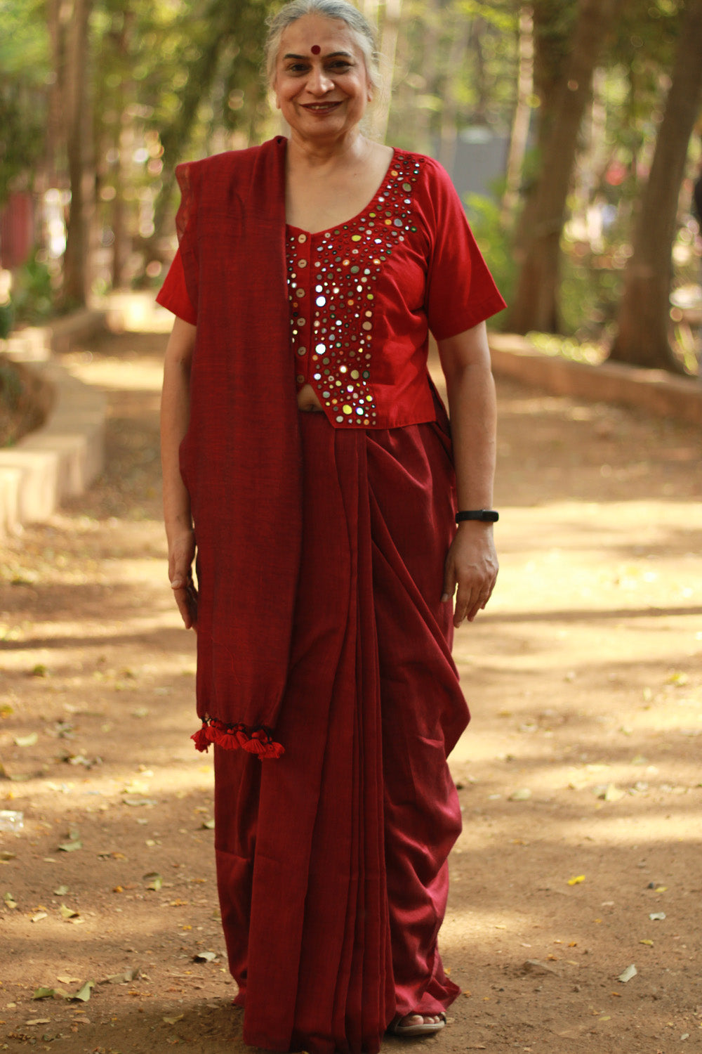 Rangg | Mul Cotton Saree | Maroon