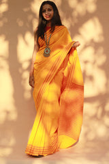 Handloom Cotton Saree | Begumpuri | Yellow