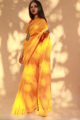 Handloom Cotton Saree | Begumpuri | Yellow
