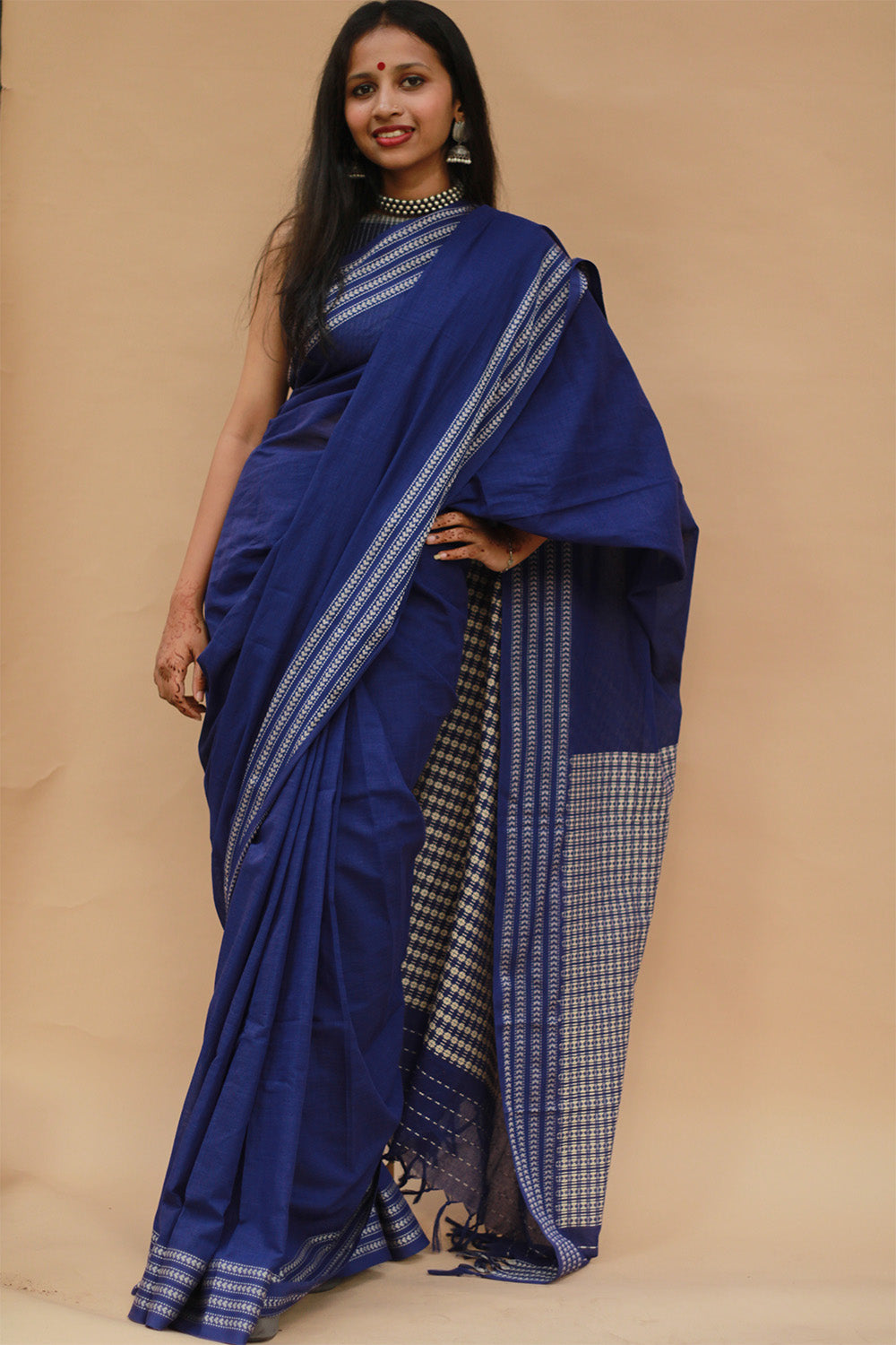 Handloom Cotton Saree | Begumpuri | Purple
