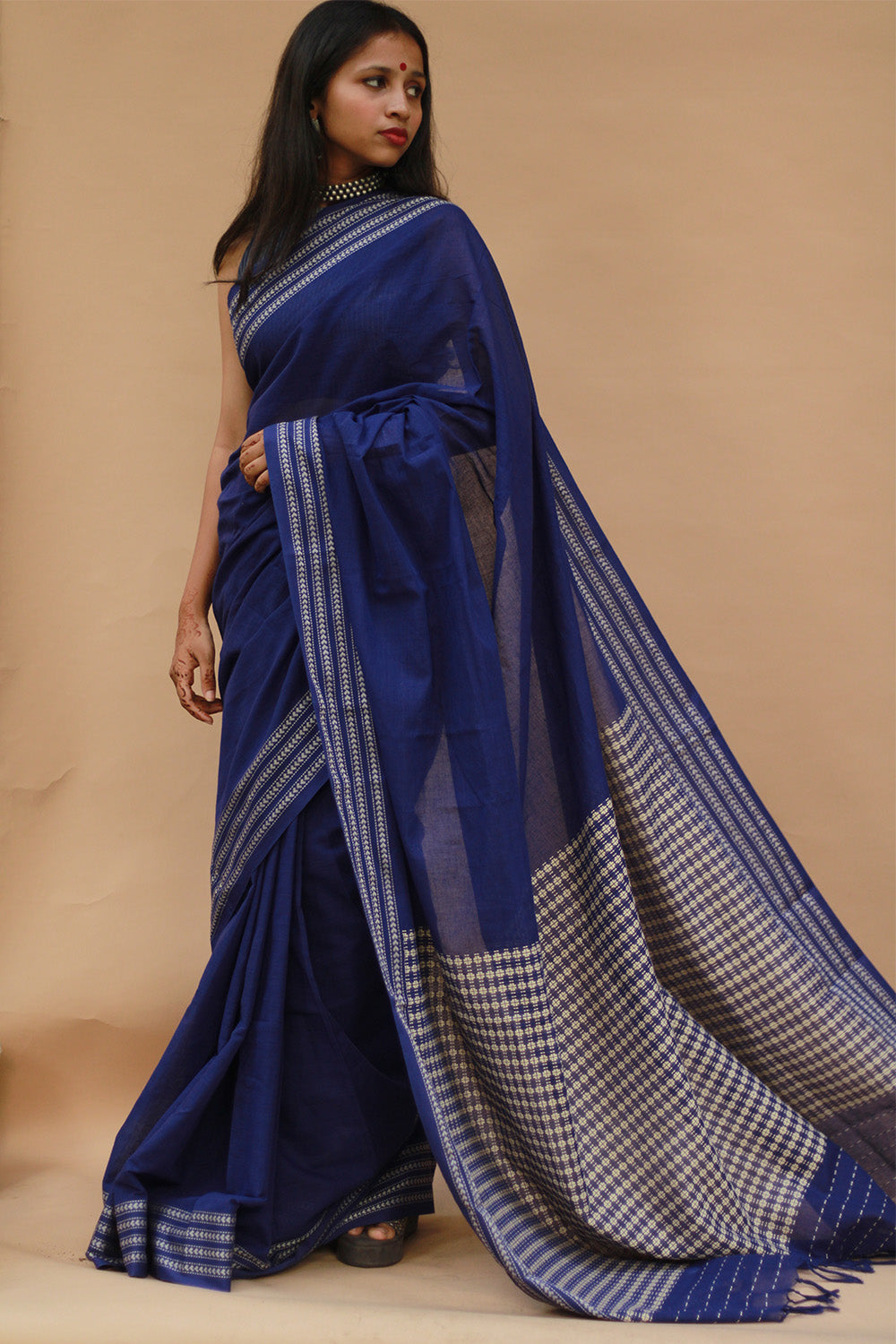 Handloom Cotton Saree | Begumpuri | Purple