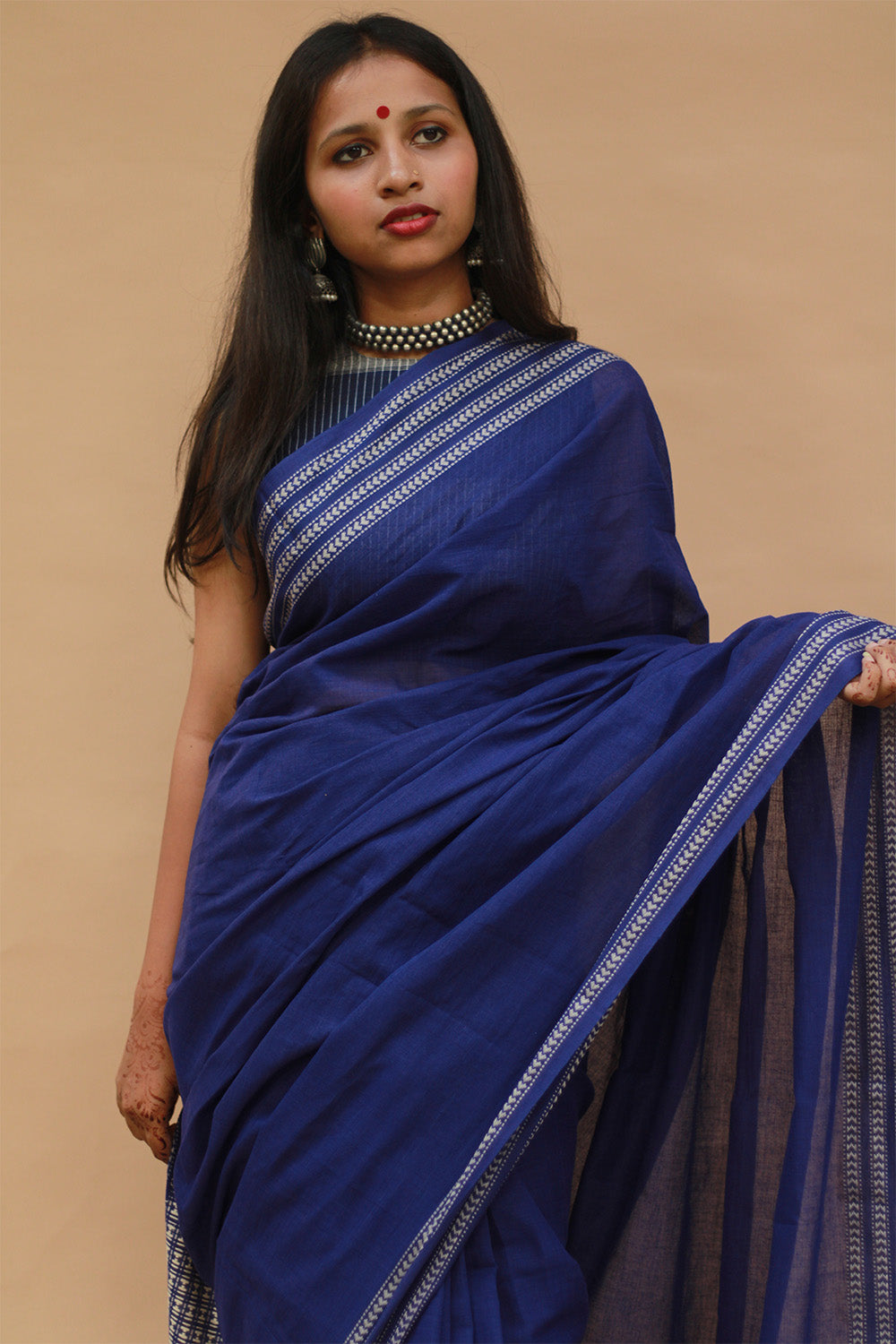 Handloom Cotton Saree | Begumpuri | Purple