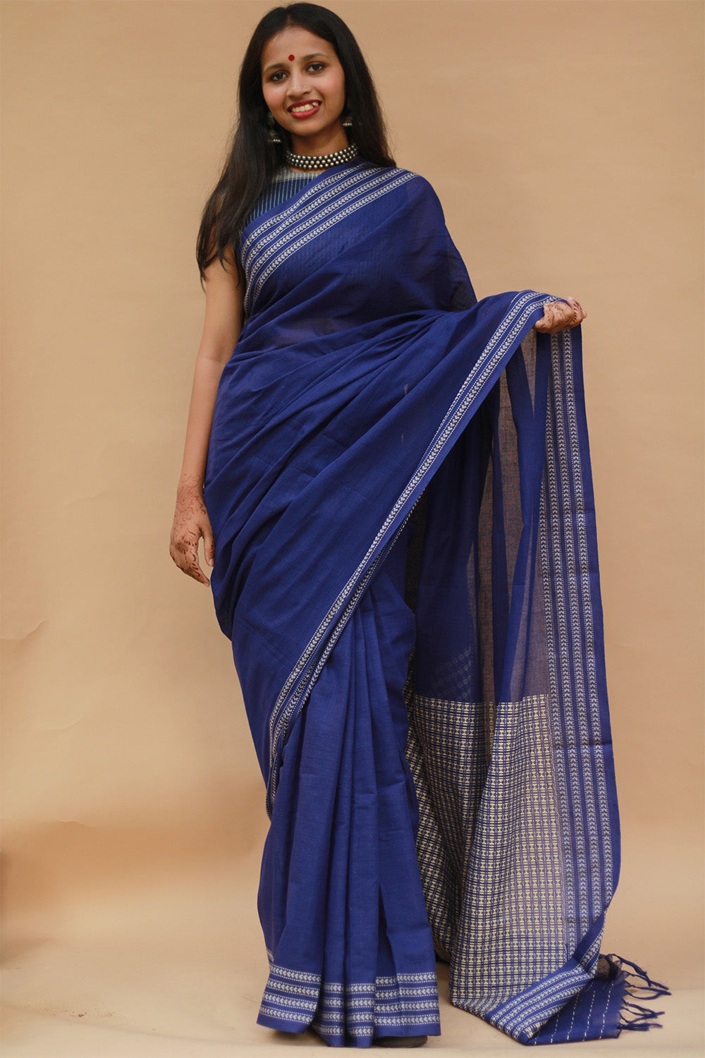 Handloom Cotton Saree | Begumpuri | Purple