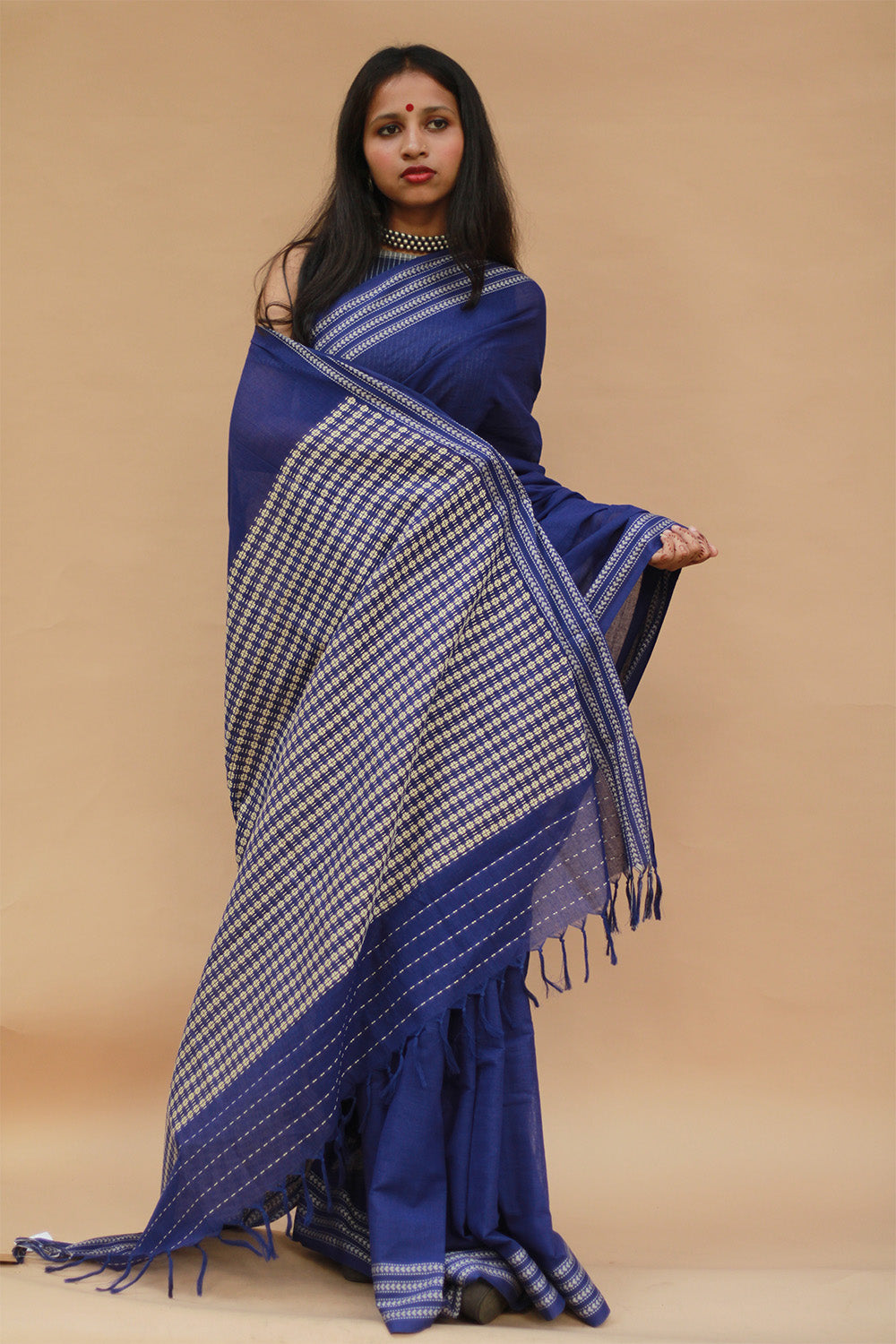 Handloom Cotton Saree | Begumpuri | Purple