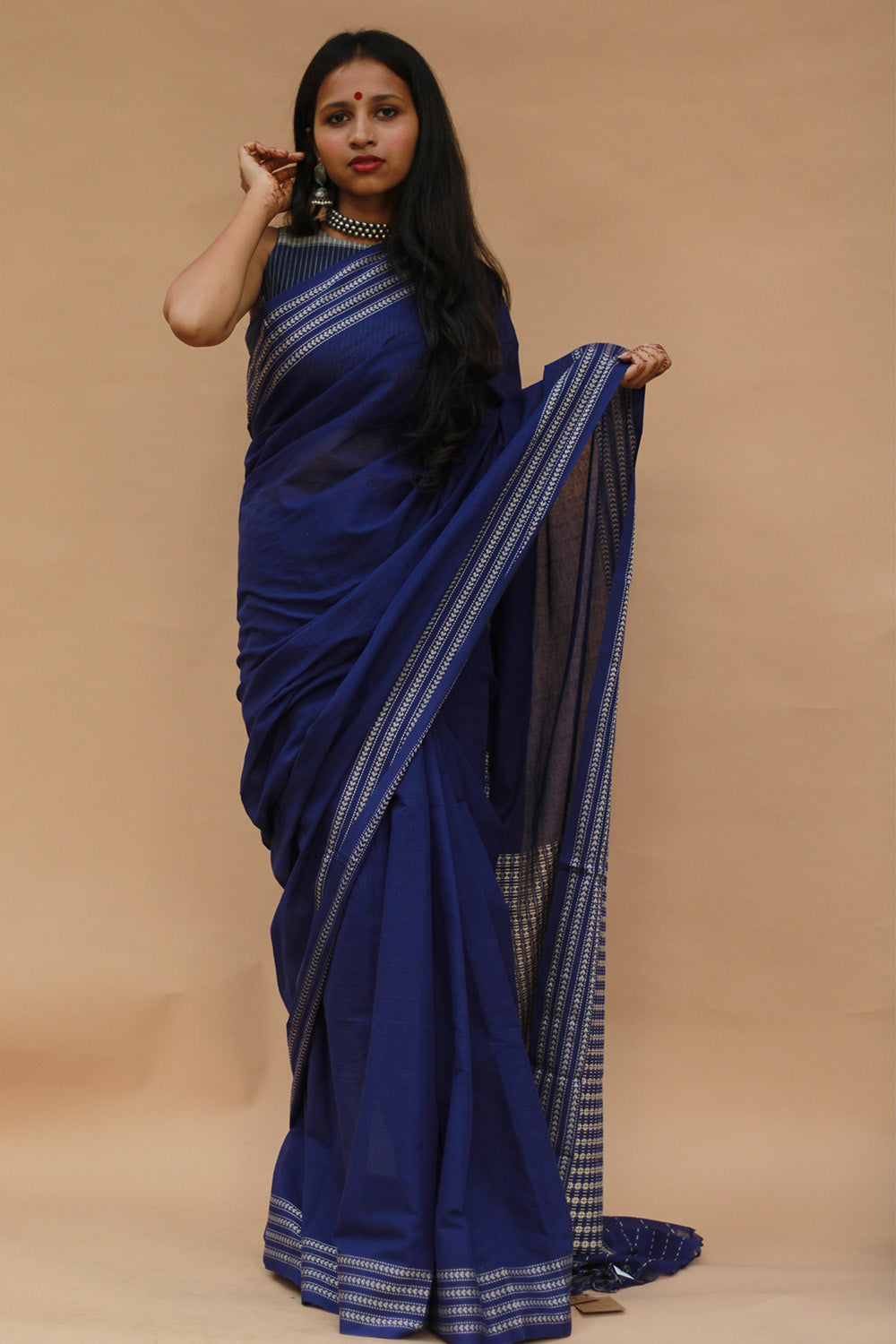 Handloom Cotton Saree | Begumpuri | Purple