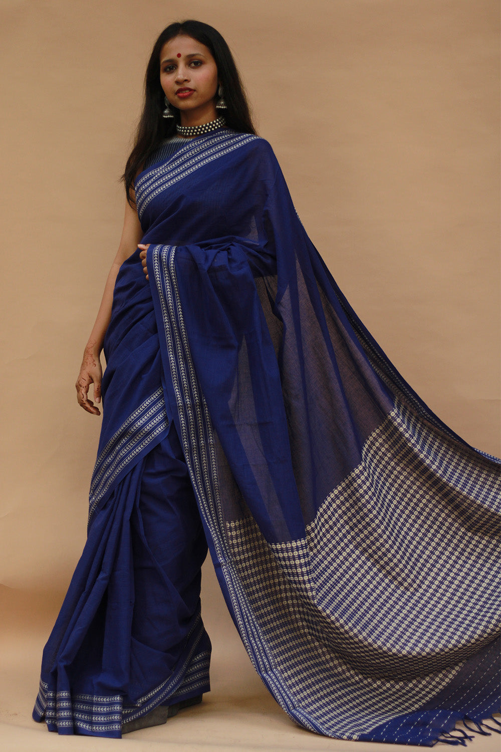 Handloom Cotton Saree | Begumpuri | Purple