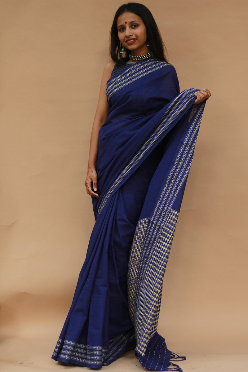 Handloom Cotton Saree | Begumpuri | Purple