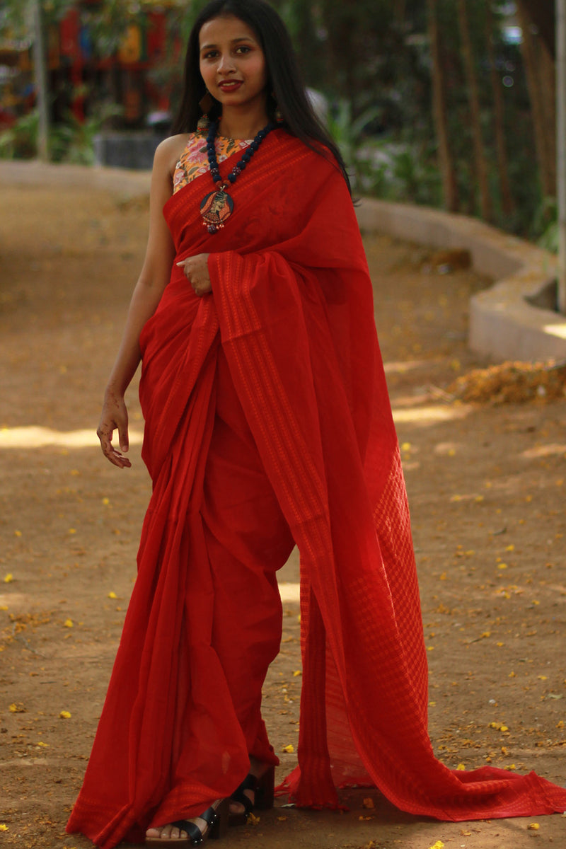Handloom Cotton Saree | Begumpuri | Rouge
