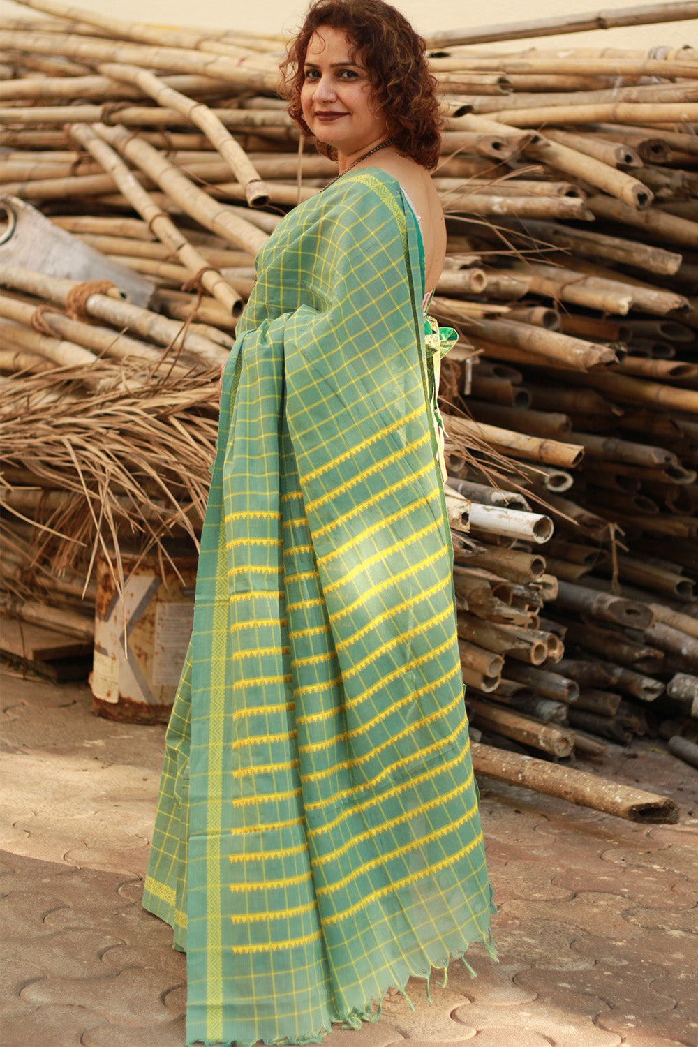 Handloom Cotton Saree | Begumpuri | Teal