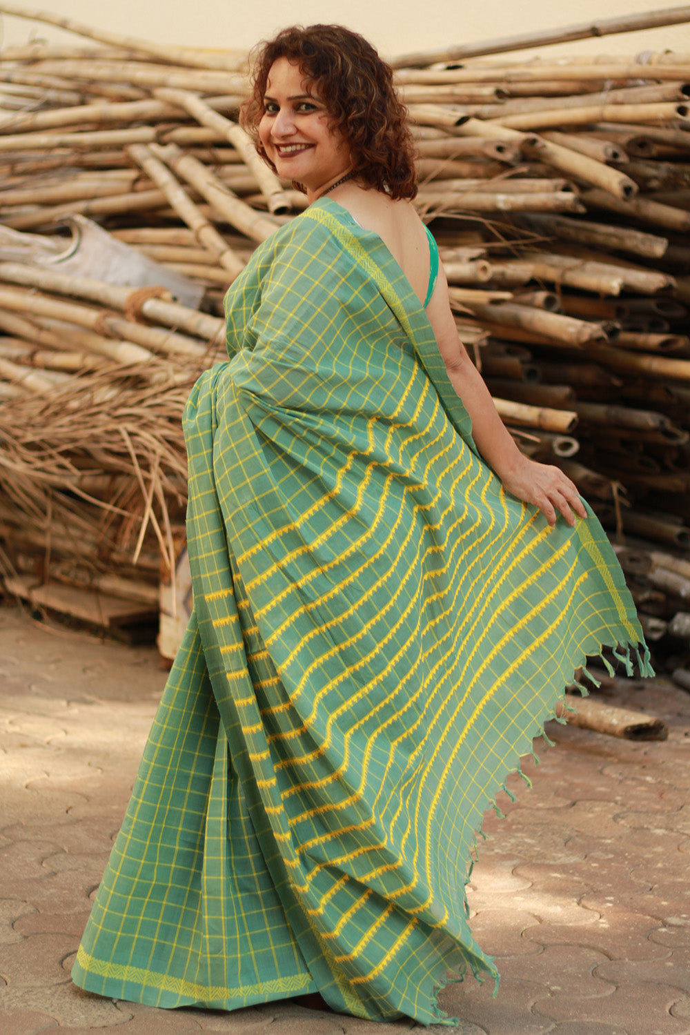 Handloom Cotton Saree | Begumpuri | Teal