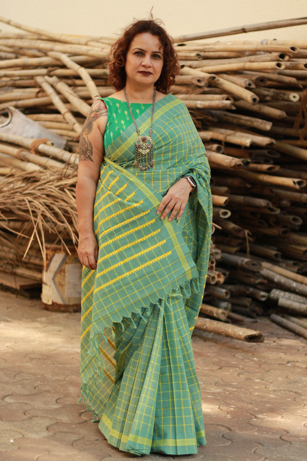 Handloom Cotton Saree | Begumpuri | Teal