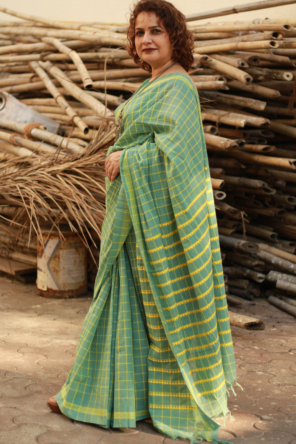 Handloom Cotton Saree | Begumpuri | Teal