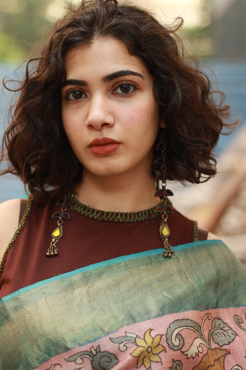 Leela | Pen Kalamkari Saree | Tussar Silk