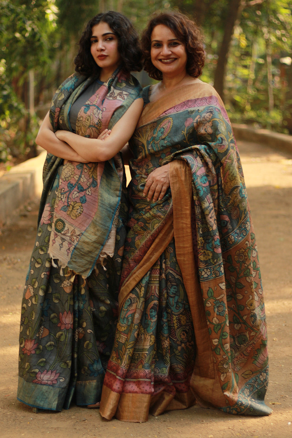 Leela | Pen Kalamkari Saree | Tussar Silk