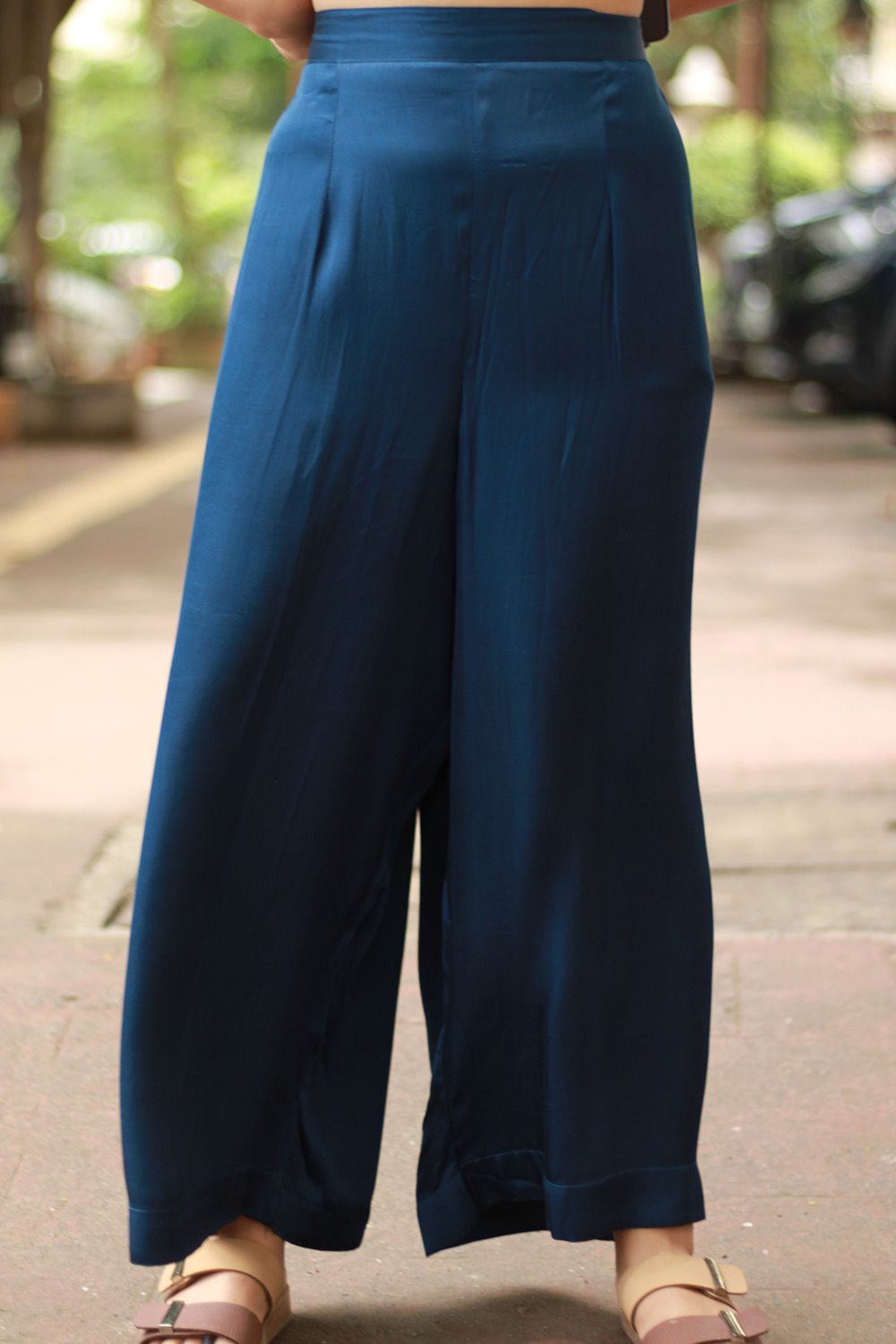 Saumya | Wide Leg Pants | Modal Silk | Blue