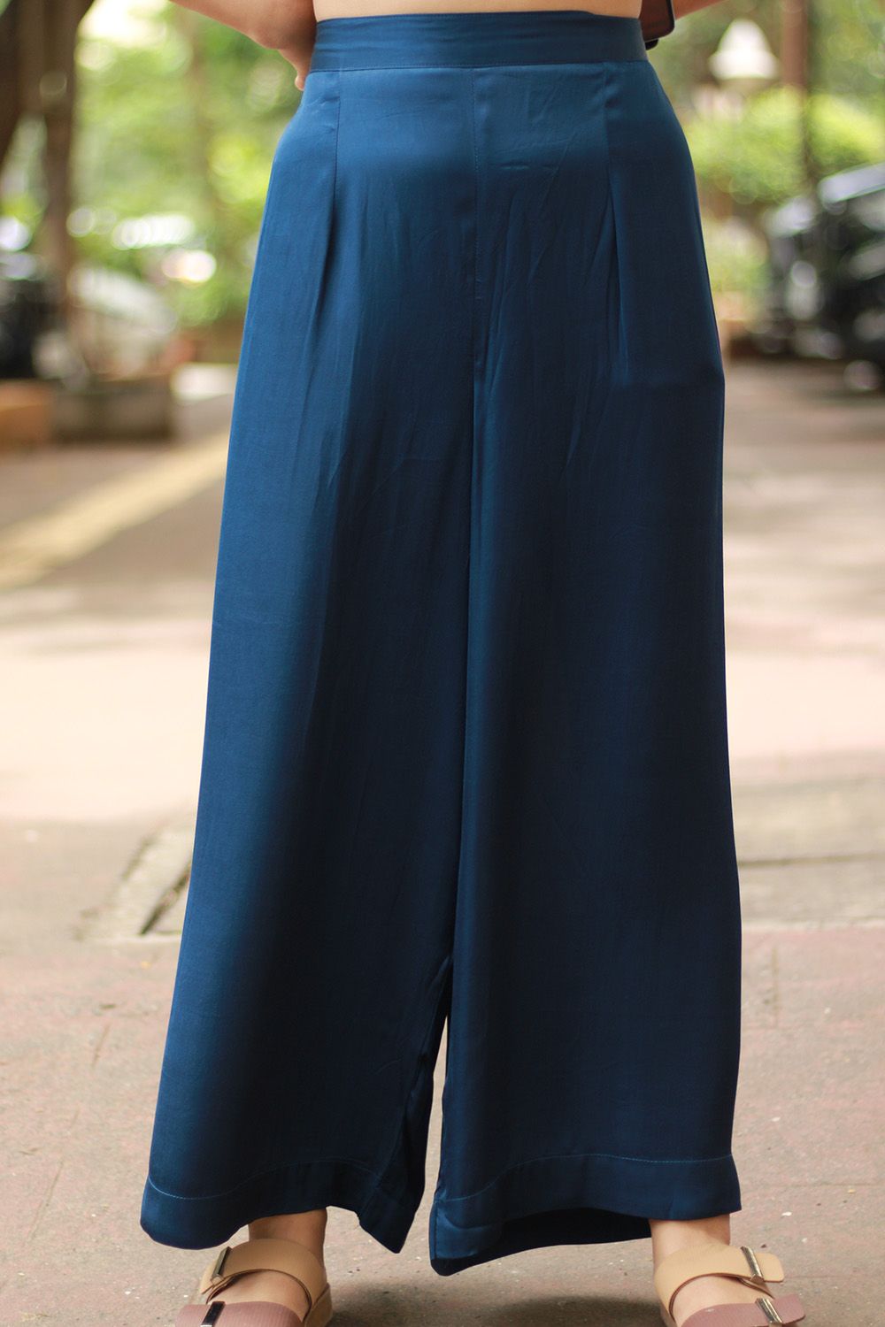 Saumya | Wide Leg Pants | Modal Silk | Blue