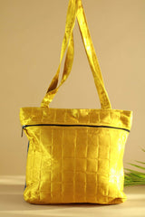 Hand Embroidered Fabric Bag - Blue Yellow