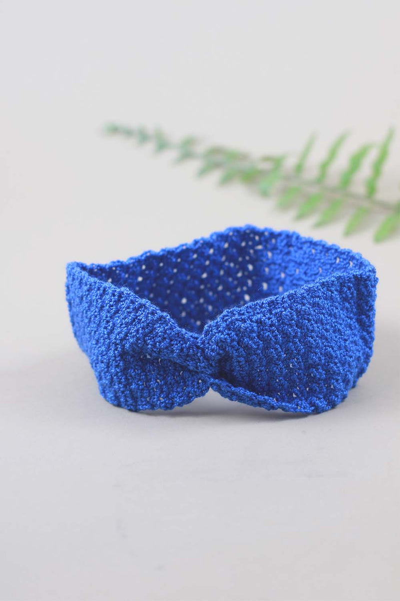 Crochet Hair Band- Cobalt