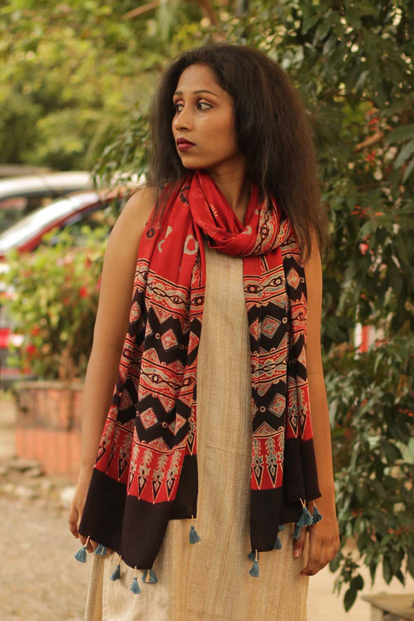 Modal Silk Ajrakh Stole